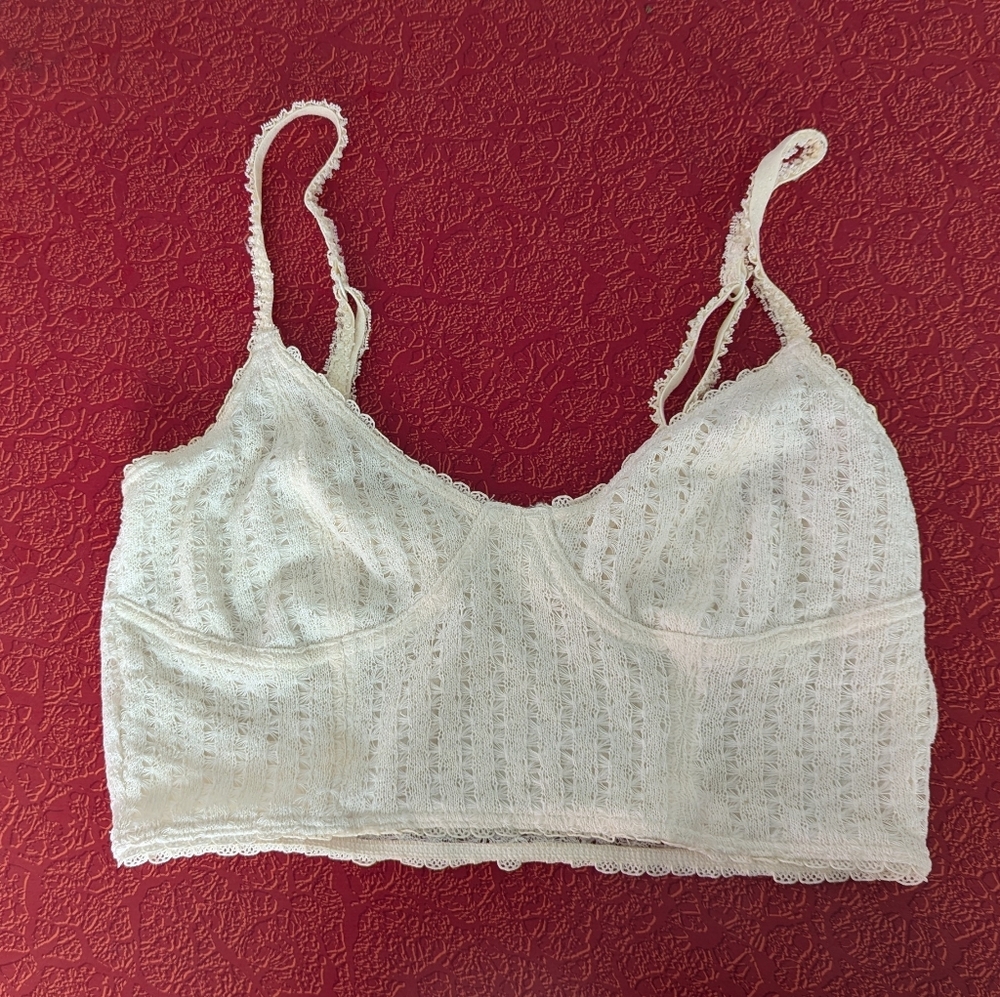 White Lace Stretch Bralette By Pins And Needles Urban Outfitters Size M